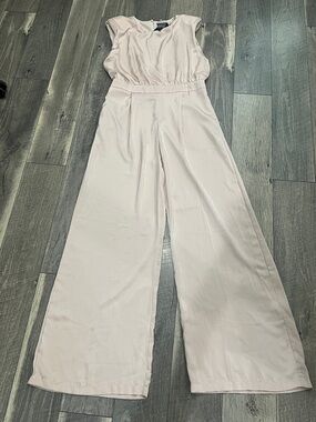 DO+BE Sleeveless Satin Wide-Leg Jumpsuit in Champagne